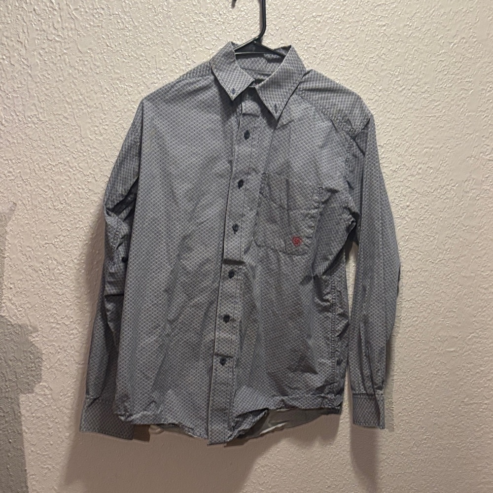 Ariat Men's Blue Patterned Button-Down Shirt